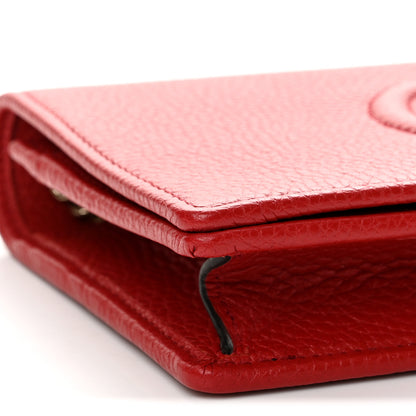 Gucci Pebbled Calfskin Soho Wallet On Chain Vibrant Red 8 of 10