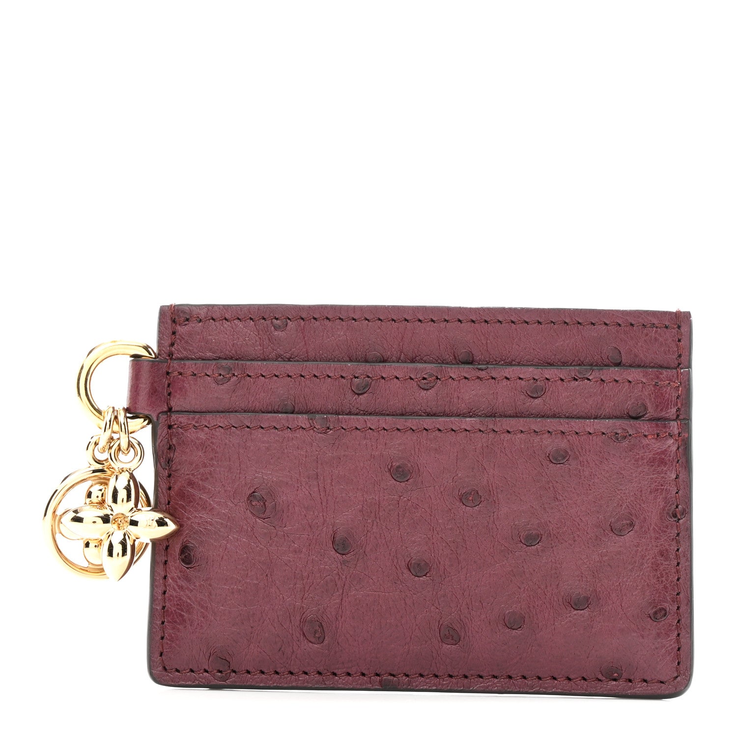 Louis Vuitton Ostrich LV Charms Card Holder Bordeaux 1 of 7