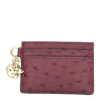 Louis Vuitton Ostrich LV Charms Card Holder Bordeaux 1 of 7