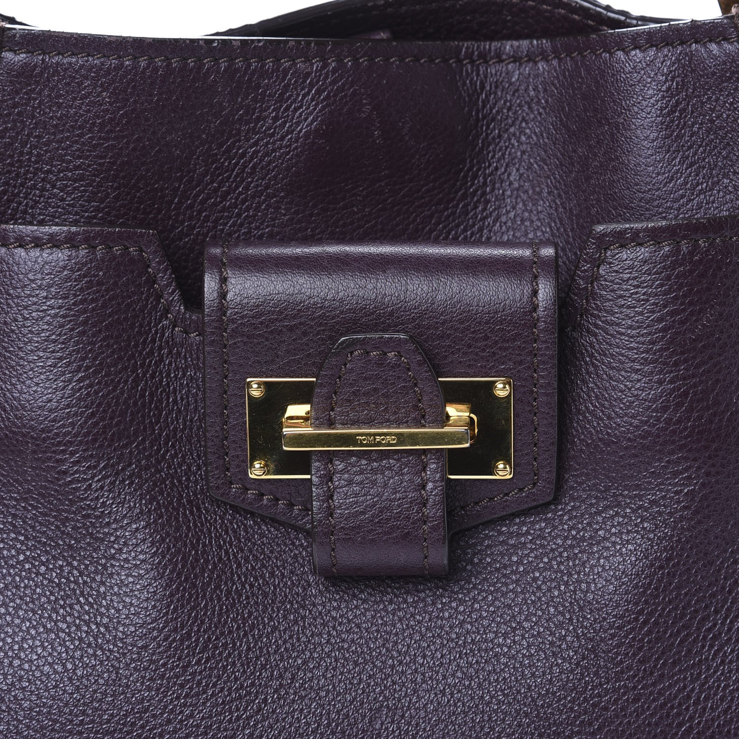 Tom Ford Grained Calfskin Medium Sedgwick Zipper Tote Wine 15 of 15