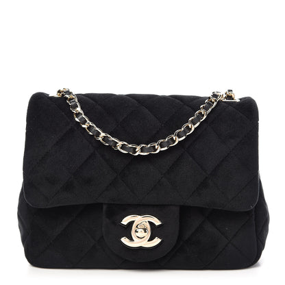 Chanel Velvet Quilted Mini Pearl Crush Flap Black 1 of 10