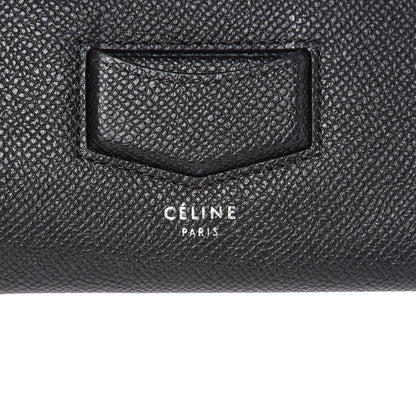 Celine Grained Calfskin Large Trotteur Multifunction Flap Wallet Black 6 of 6