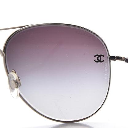Chanel Aviator CC Sunglasses 4189-T-Q Silver 8 of 11