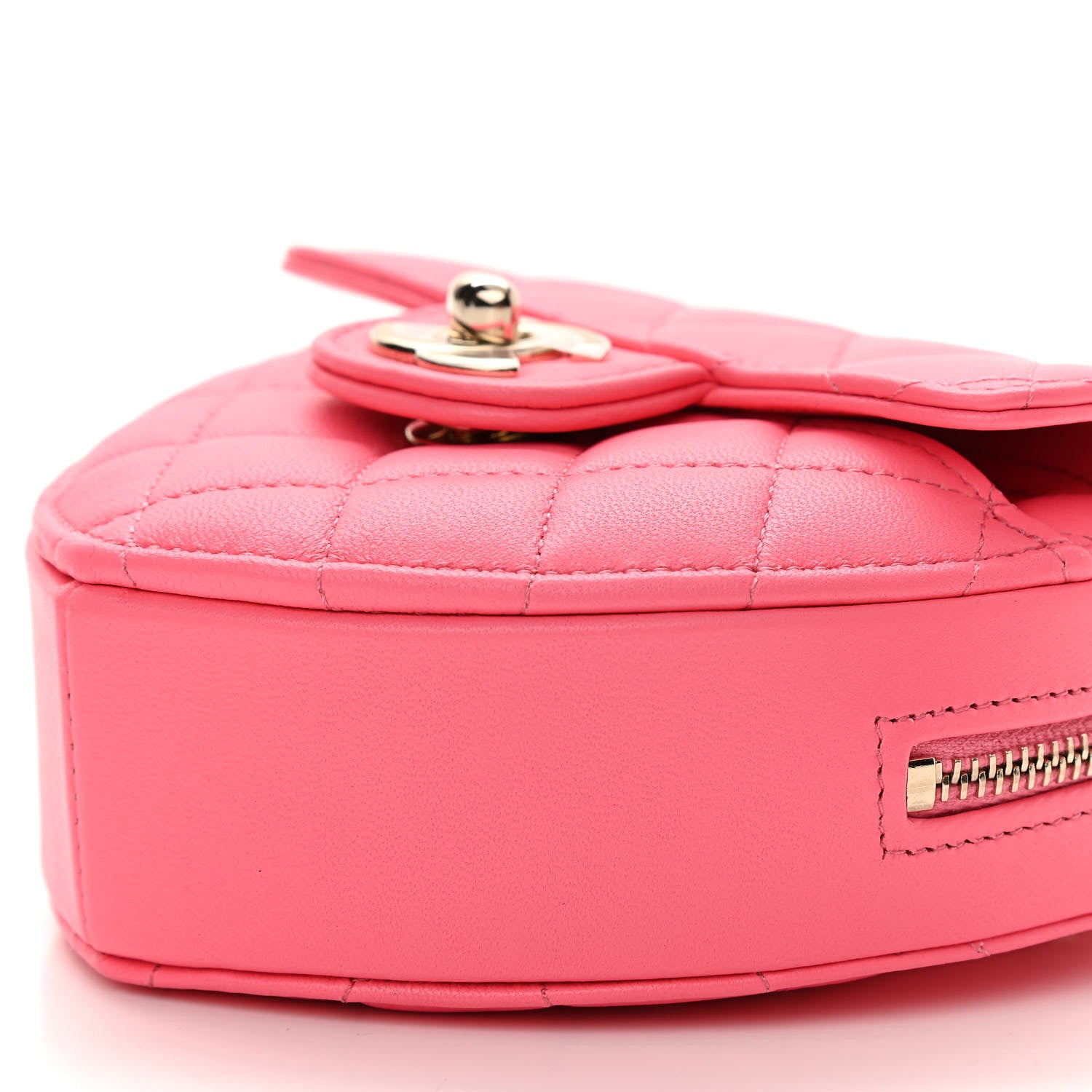 Chanel Lambskin Quilted CC In Love Heart Clutch With Chain Pink 10 of 11
