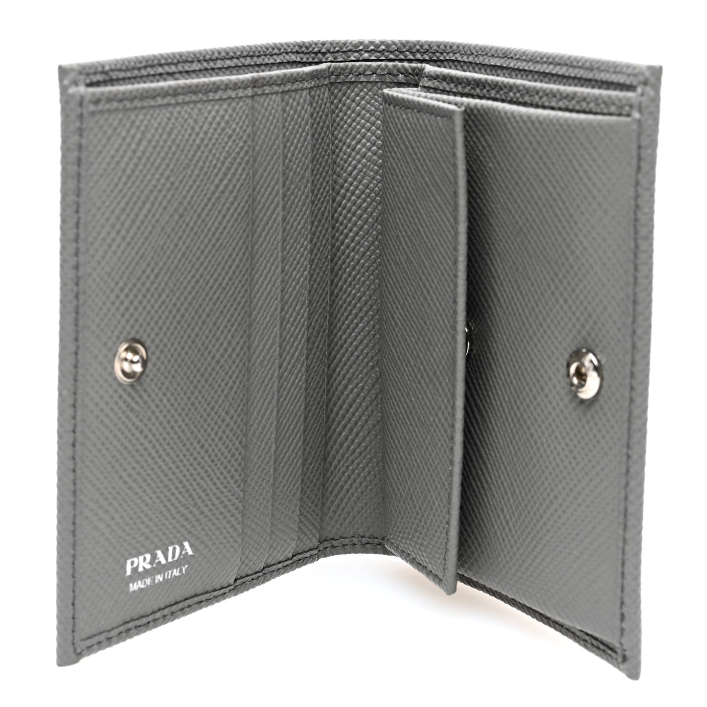 Saffiano Metal Compact Snap Bi-Fold Wallet Marmo