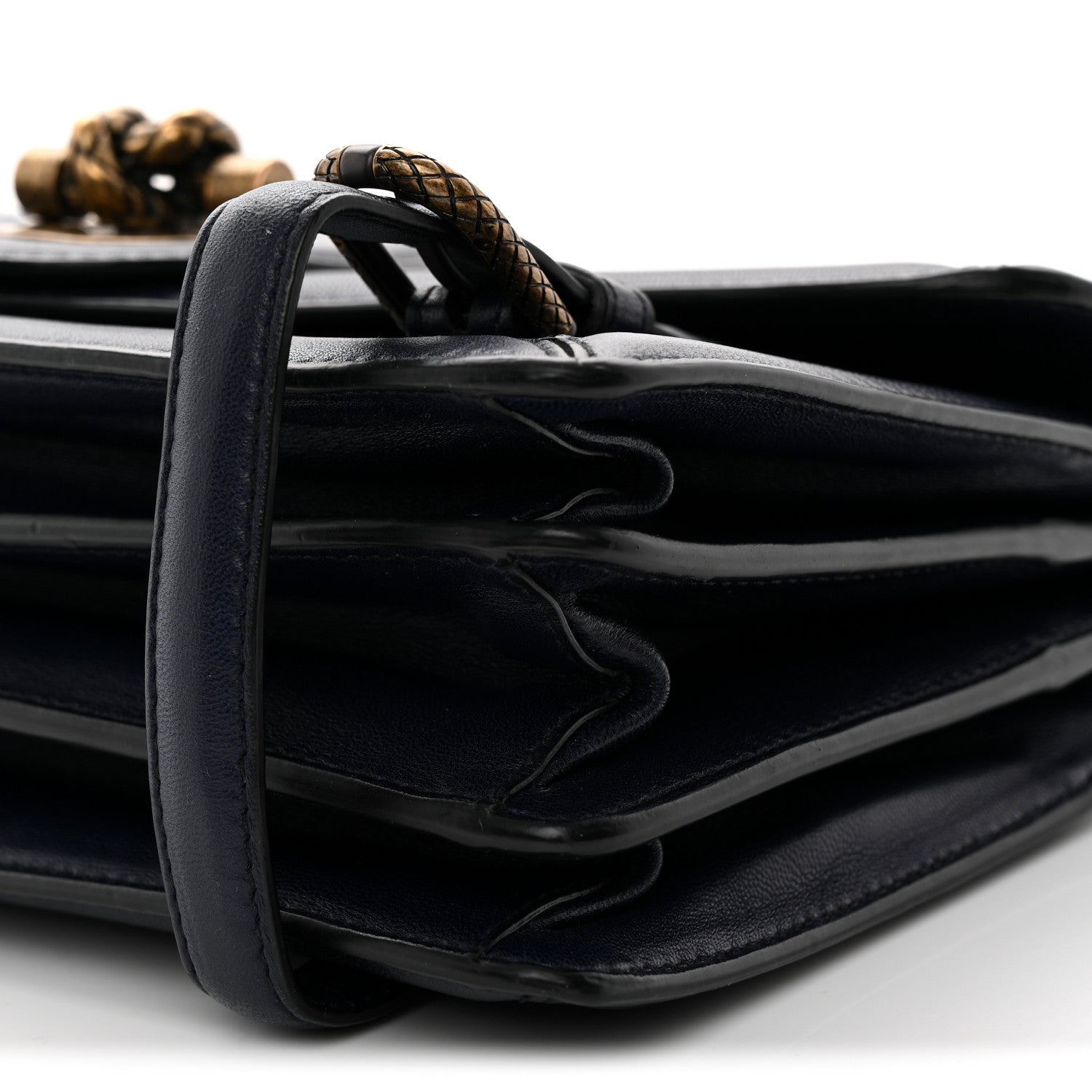 Bottega Veneta French Calfskin Intrecciato City Knot Bag Sapphire 9 of 9