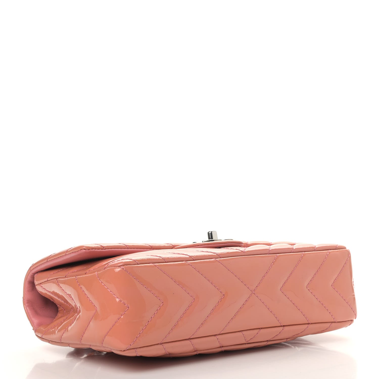 Chanel Patent Chevron Quilted Medium Single Flap Pink 4 of 9
