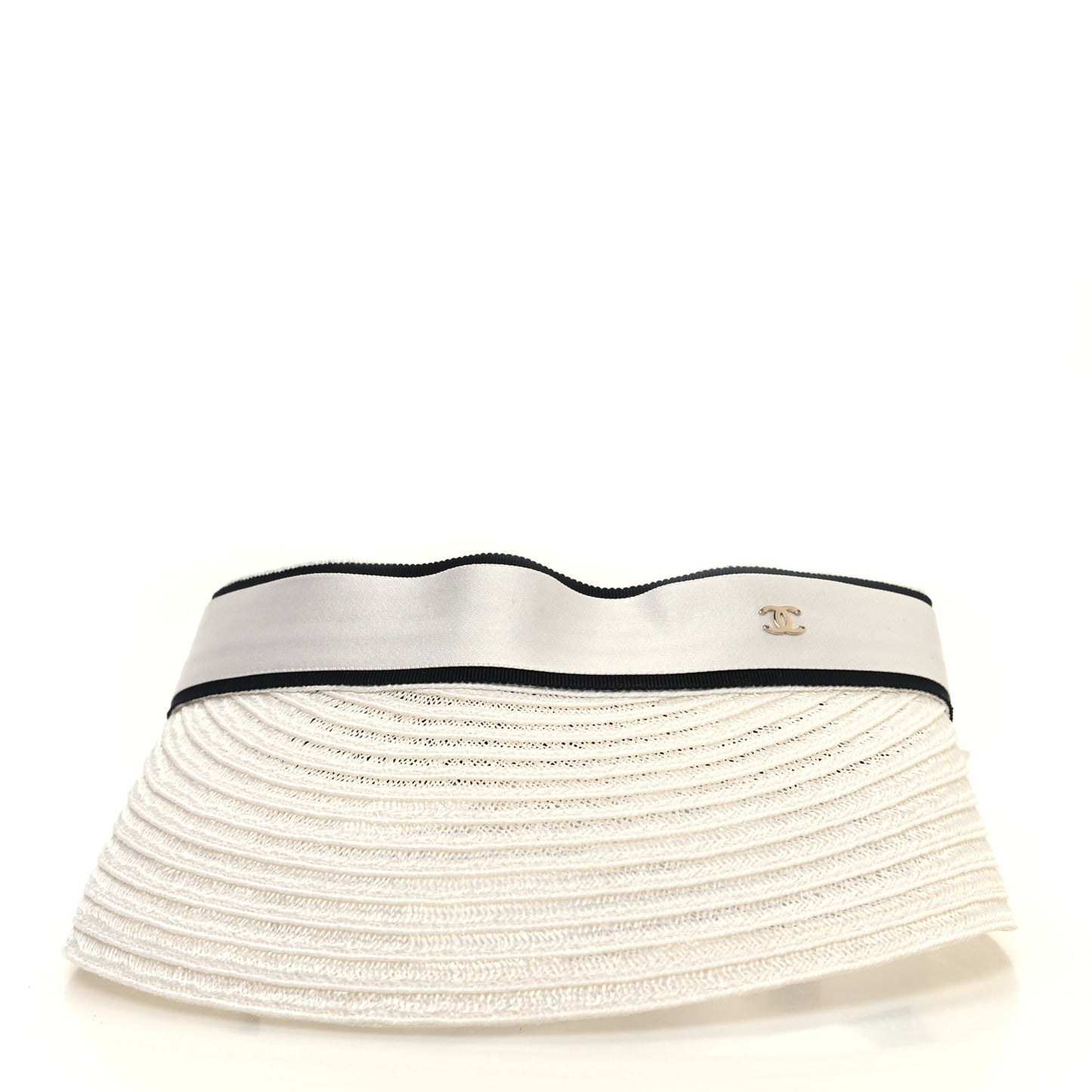 Abaca Cotton Ribbon Visor S Ecru White