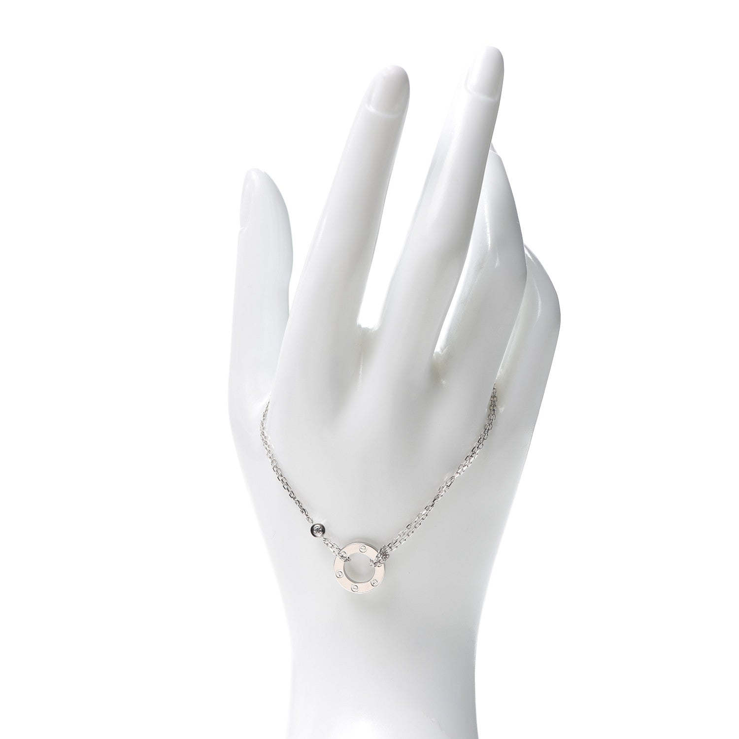 Cartier 18K White Gold Diamond LOVE Bracelet 2 of 6