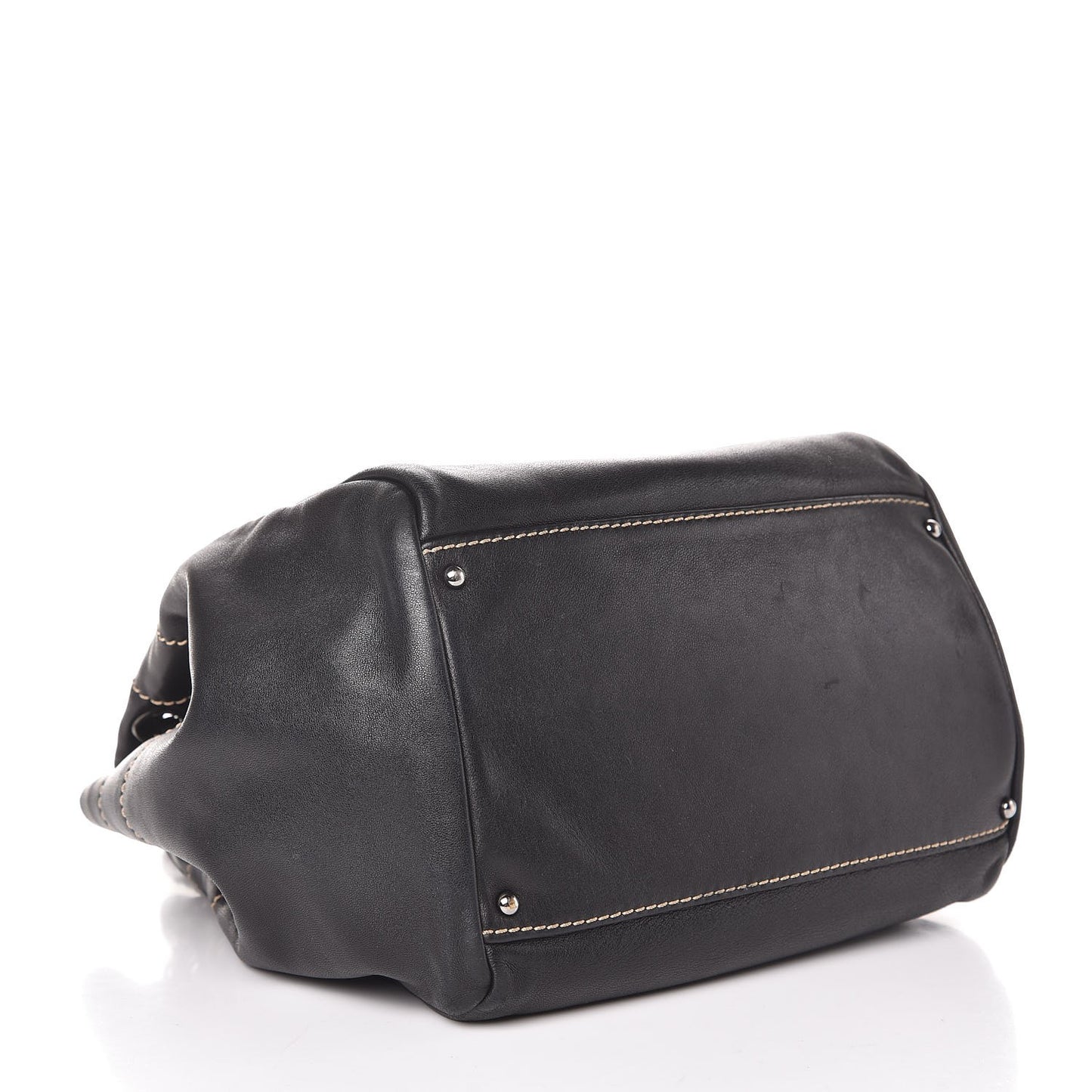 Lambskin Lax Accordion Hobo Black