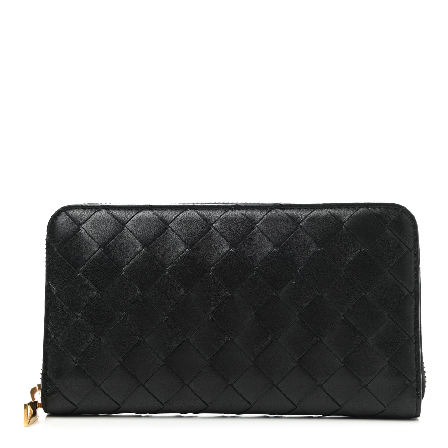 Nappa Intrecciato Zip Around Wallet Black