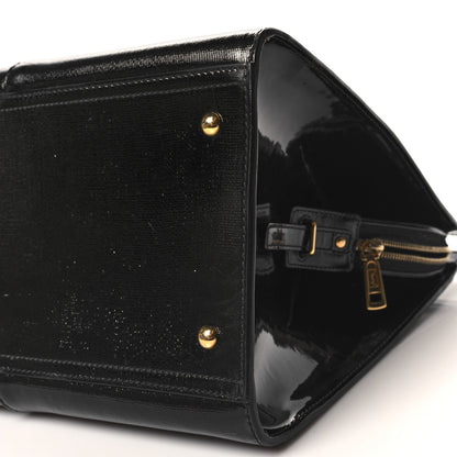 Saint Laurent Textured Patent Leather Large Cabas Chyc Black 10 of 11