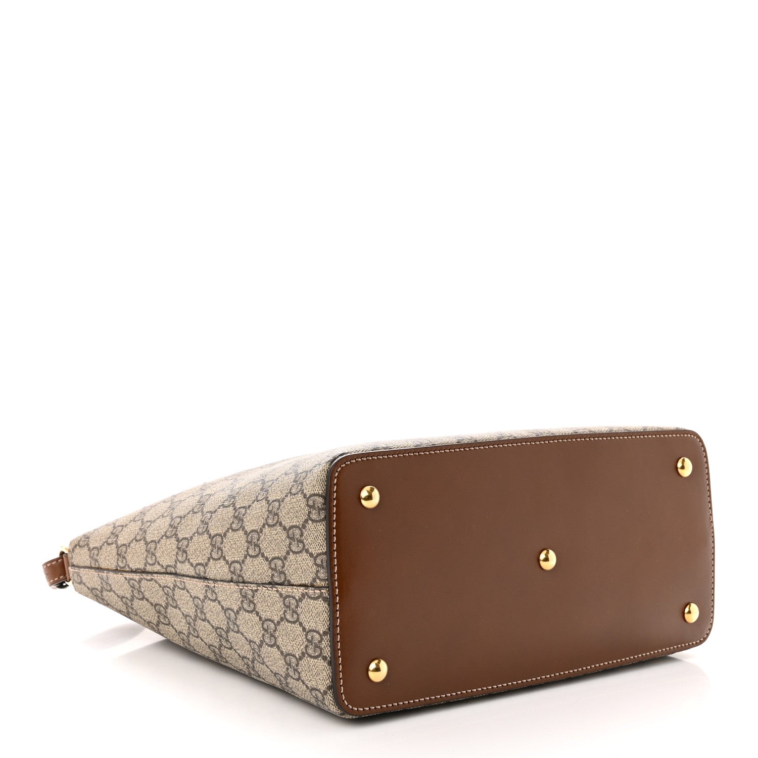 Gucci GG Supreme Monogram Linea A Foldover Tote Brown 4 of 10