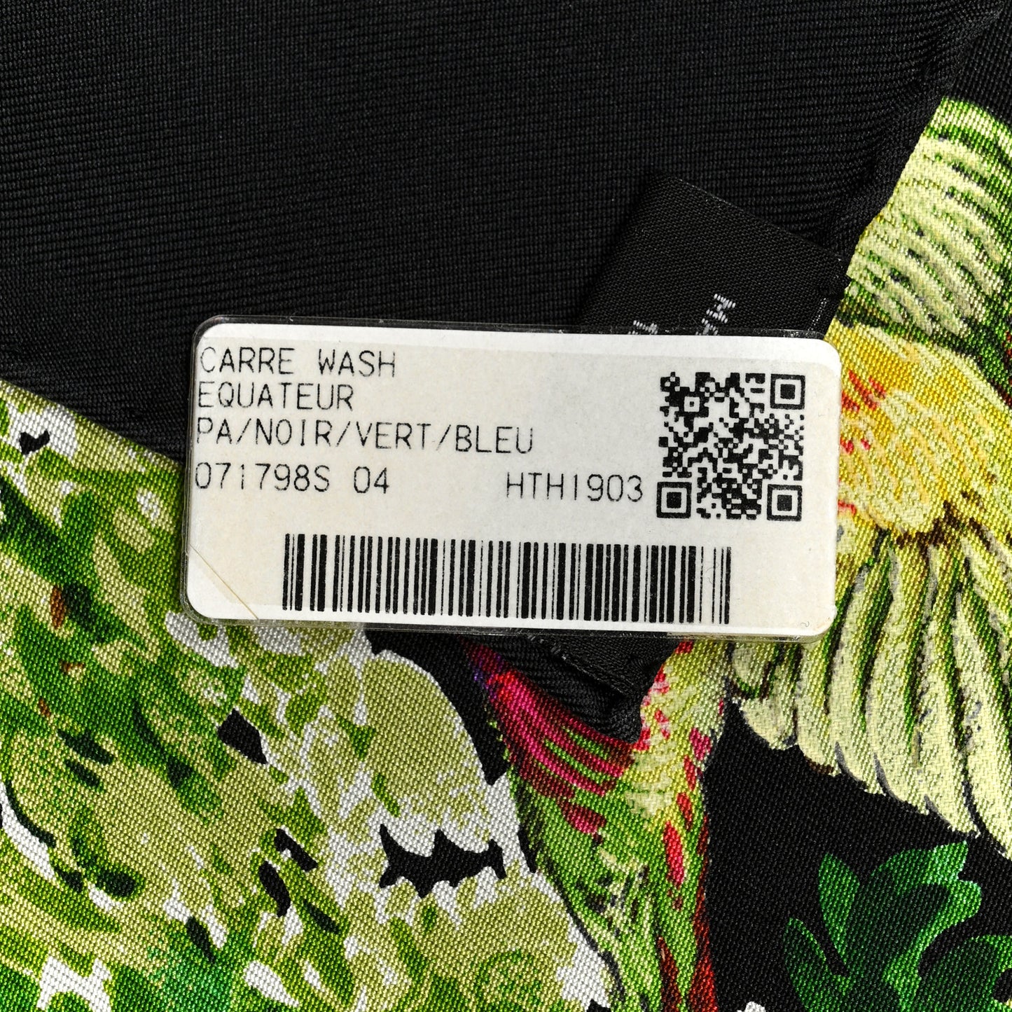 Silk Equateur Scarf 90 Black Vert Bleu