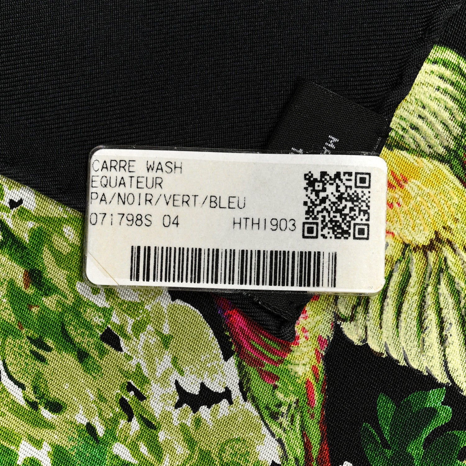 Hermes Silk Equateur Scarf 90 Black Vert Bleu 2 of 6