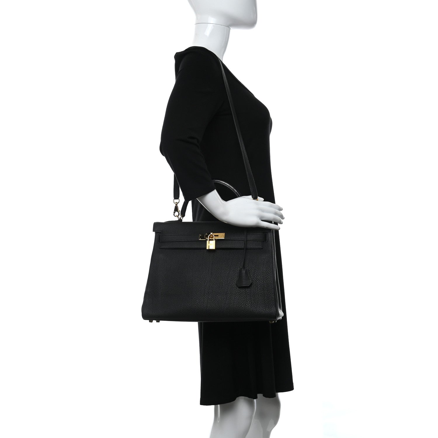 Hermes Togo Matte Alligator Kelly Retourne Touch 32 Black 2 of 10