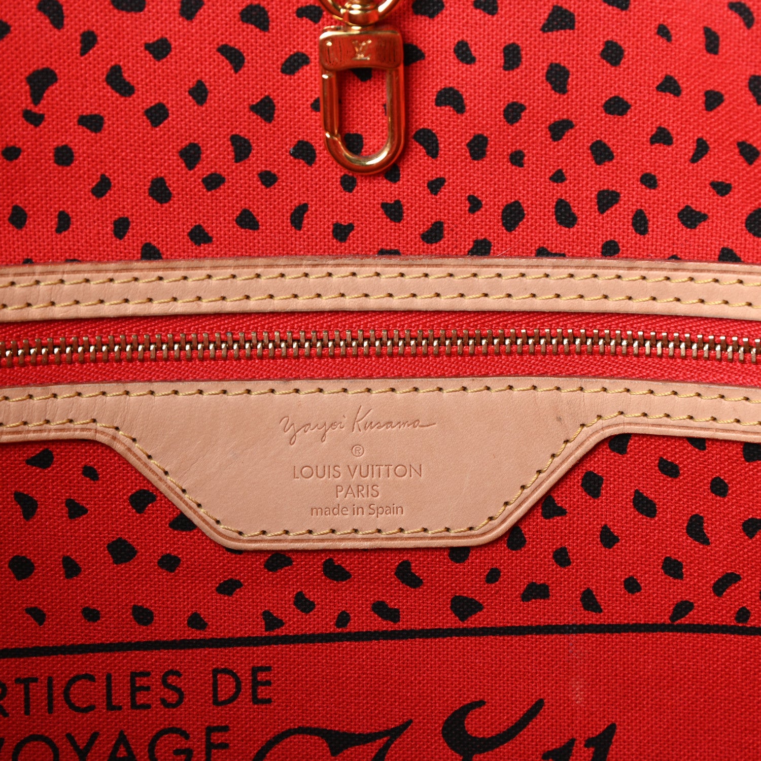 Louis Vuitton Monogram Kusama Waves Neverfull MM Red 6 of 9