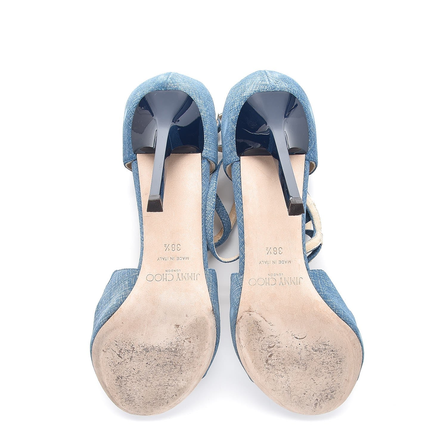 Jimmy Choo Denim Lang Sandals 38.5 Blue 7 of 15