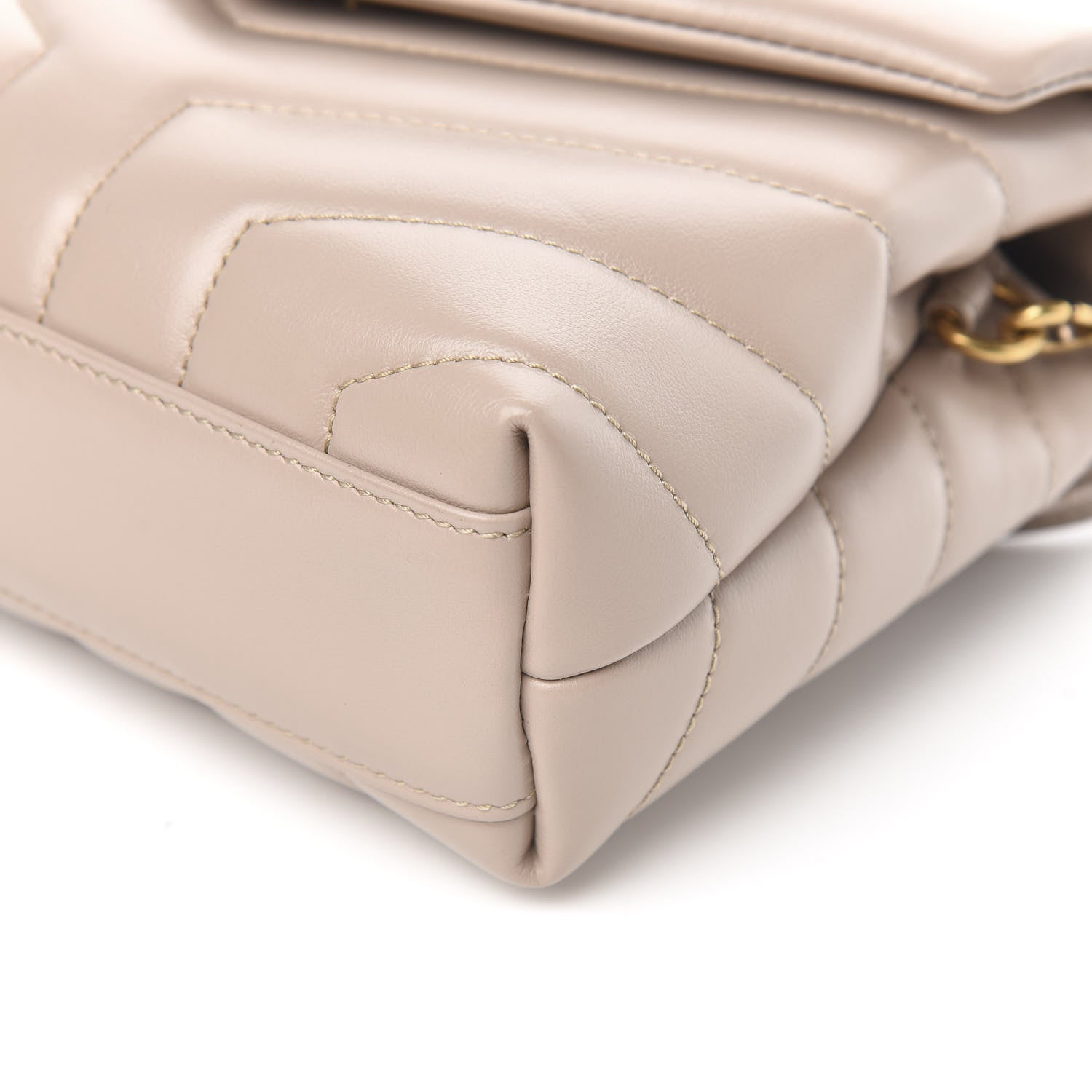 Saint Laurent Calfskin Y Quilted Monogram Toy Loulou Satchel Light Natural 9 of 11