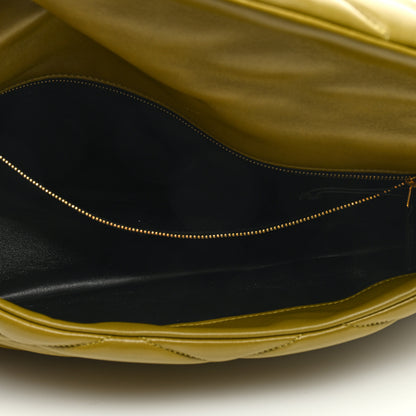 Saint Laurent Lambskin Quilted Sade Puffer Envelope Clutch Light Sage 5 of 6