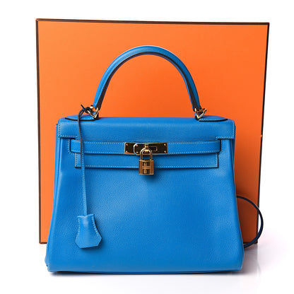 Hermes Evercolor Kelly Retourne 28 Bleu Hydra 8 of 8
