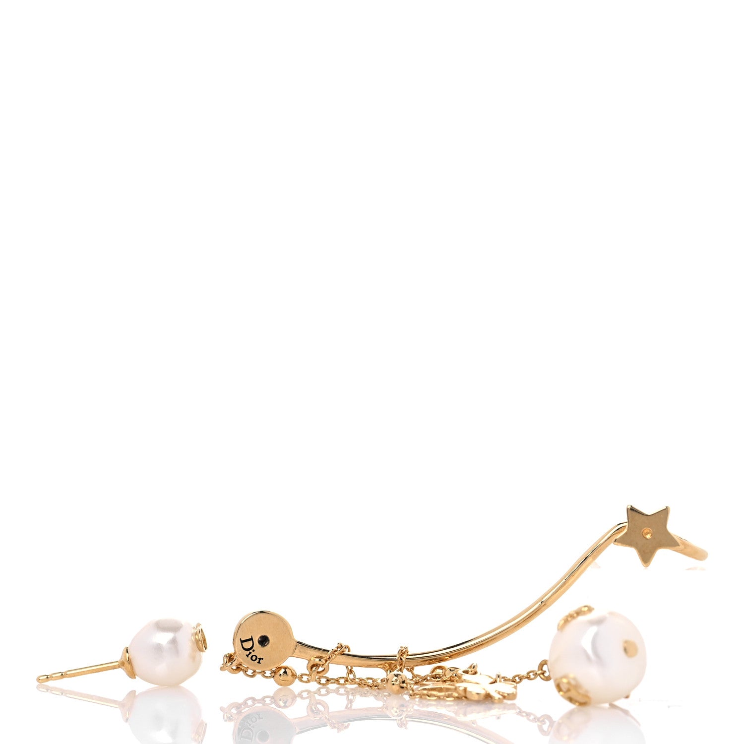 Christian Dior Pearl Shiny-D Earring Gold 3 of 4