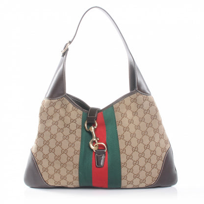 Gucci Monogram Web Jackie O Bouvier Hobo Dark Brown 1 of 8