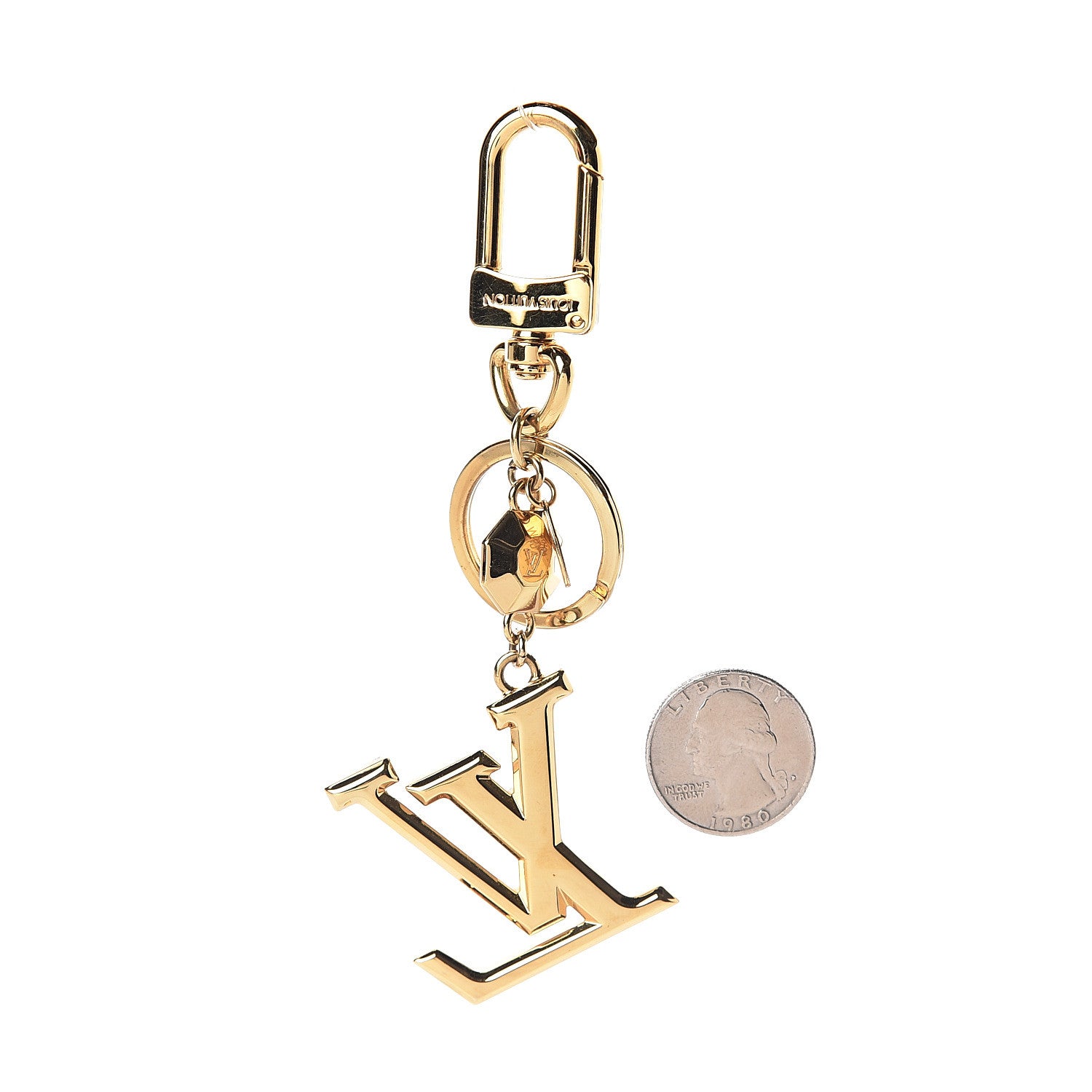 Louis Vuitton LV Facettes Bag Charm Key Holder Gold 2 of 2