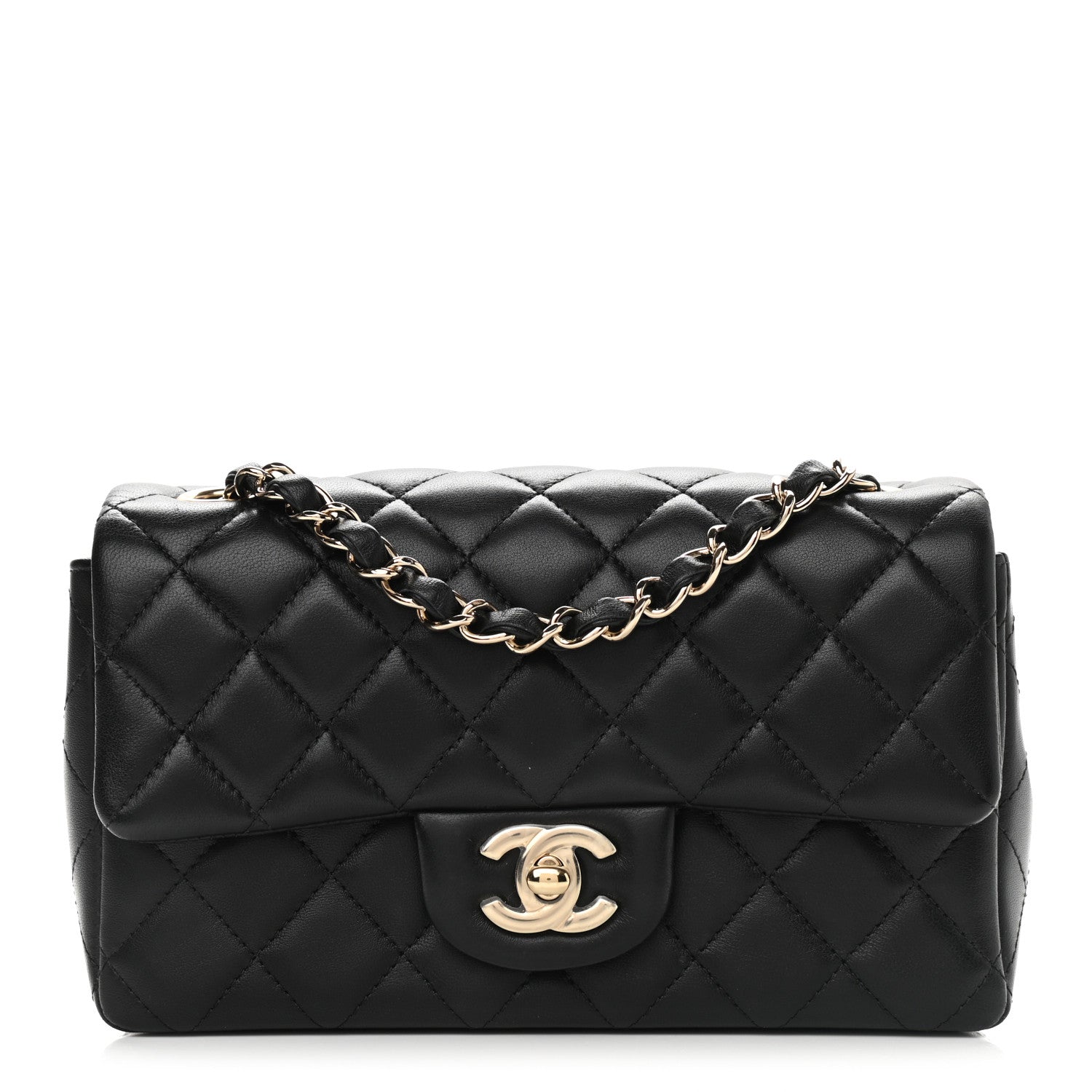 Chanel Lambskin Quilted Mini Rectangular Flap Black 1 of 11