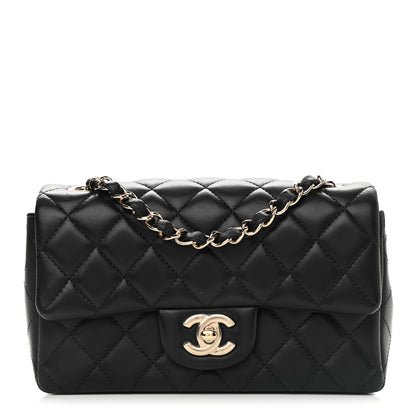 Chanel Lambskin Quilted Mini Rectangular Flap Black 1 of 11