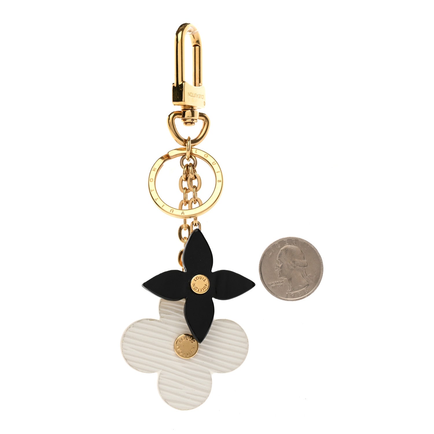Louis Vuitton Monogram Epi Blooming Flowers Bag Charm Key Holder White 2 of 7