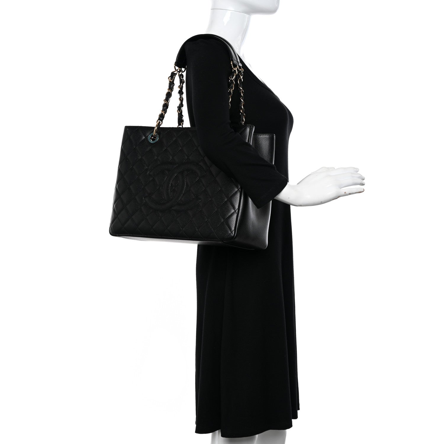 Chanel Caviar Quilted Grand Shopping Tote GST Black 2 of 10