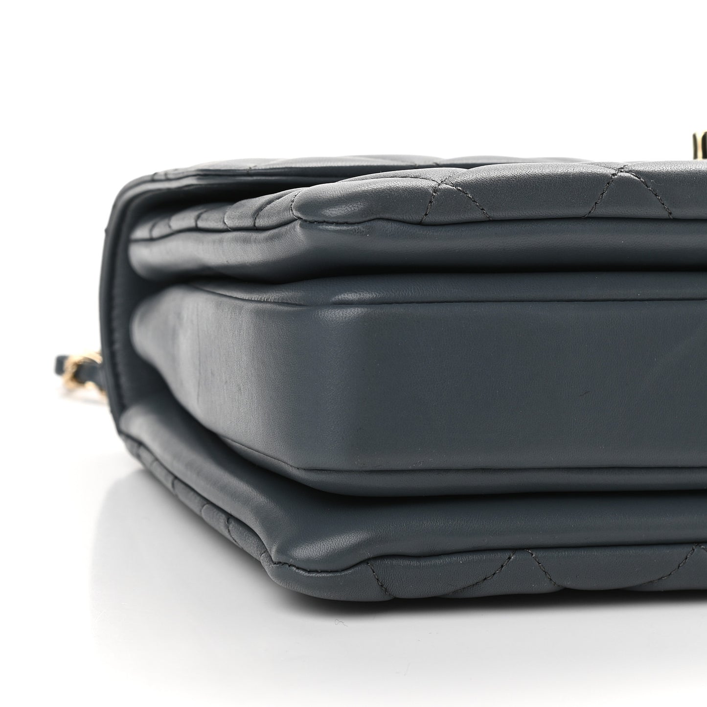 Lambskin Quilted Medium Trendy CC Flap Dual Handle Bag Dark Grey