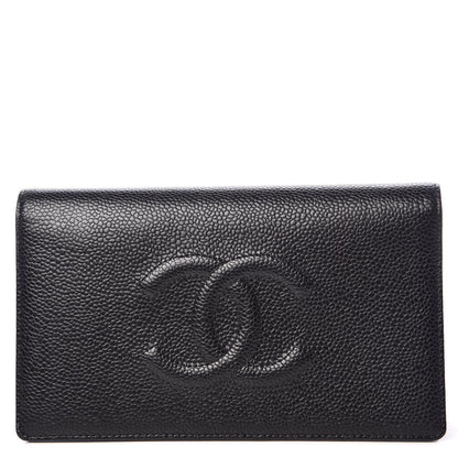 Chanel Caviar Timeless CC Yen Wallet Black 1 of 9