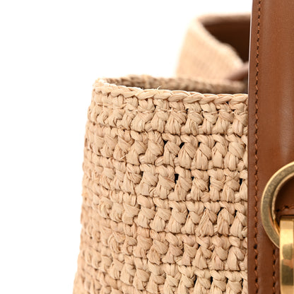 Saint Laurent Raffia Vegetable Le 37 Bucket Bag Naturel Brick 16 of 16