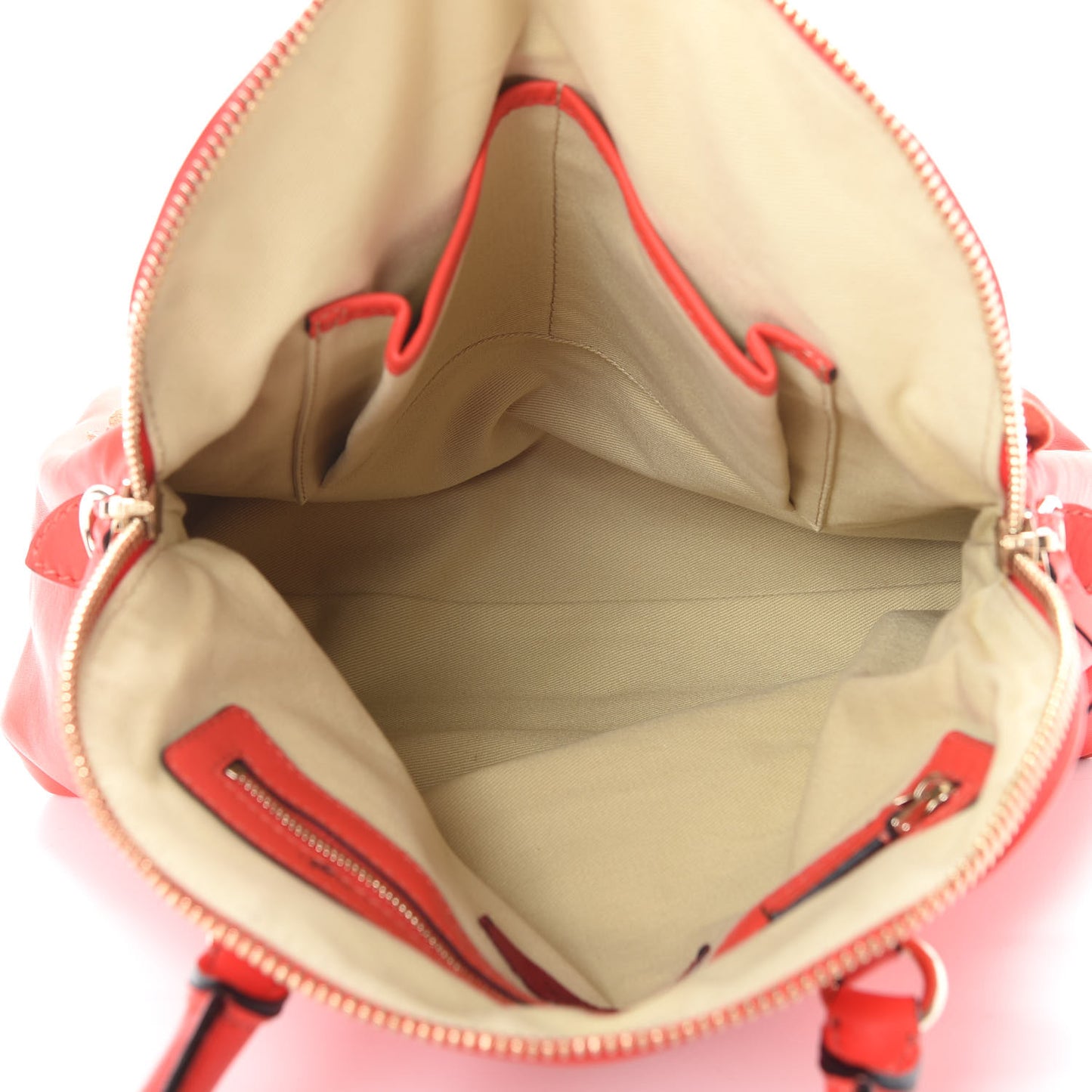 Nappa Floral Applique Tote Red