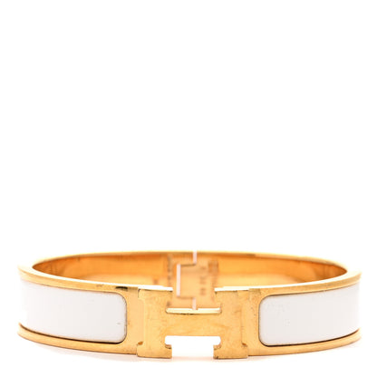 Hermes Enamel Narrow Clic Clac H Bracelet PM White 1 of 5