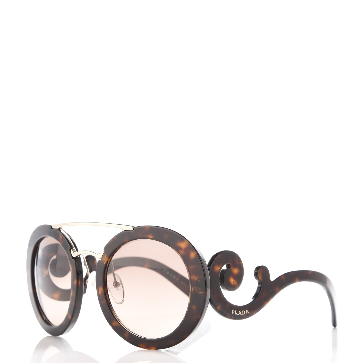 Prada Baroque Sunglasses SPR 13S Havana 1 of 5