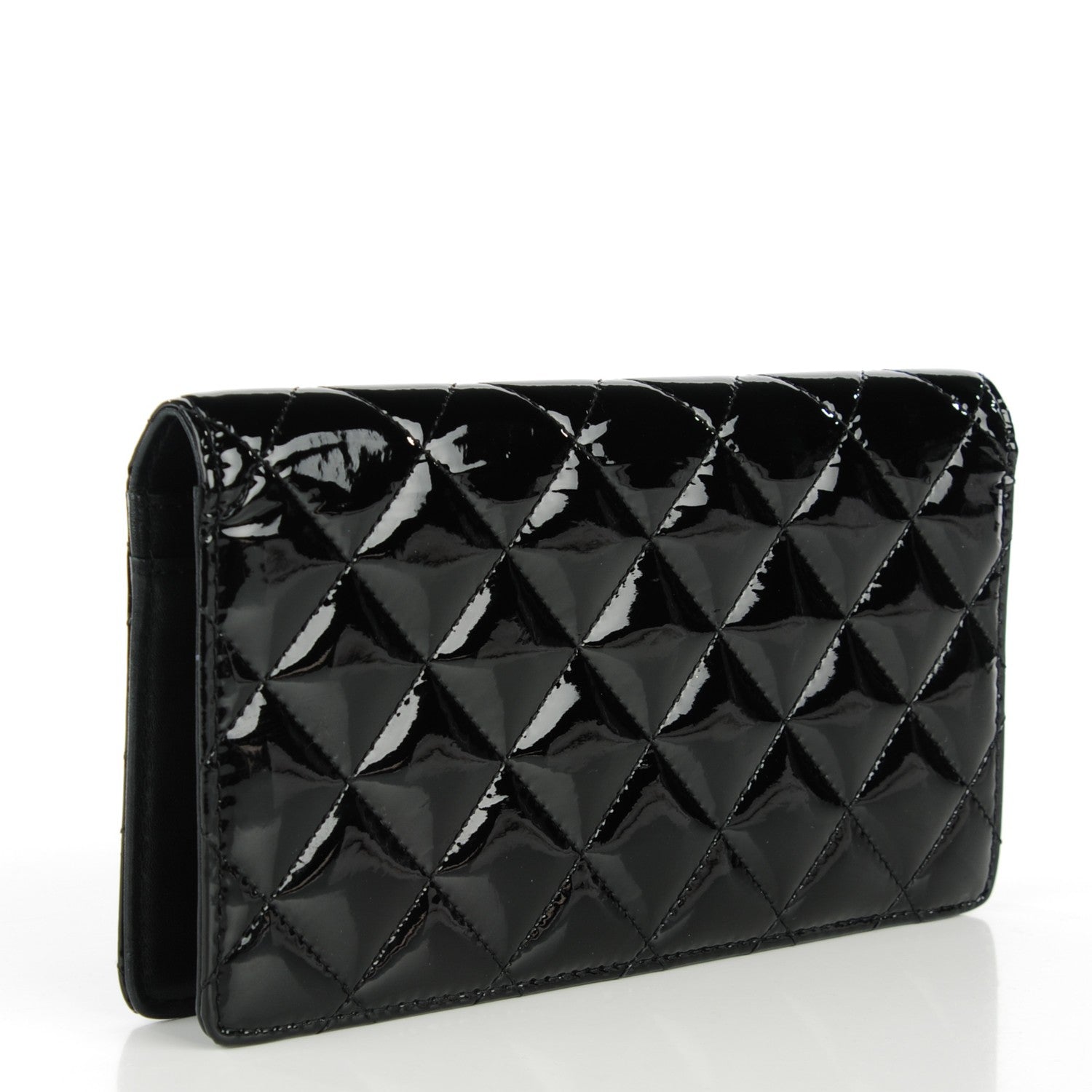 Chanel Patent Quilted Brilliant Yen Wallet Black 3 of 8