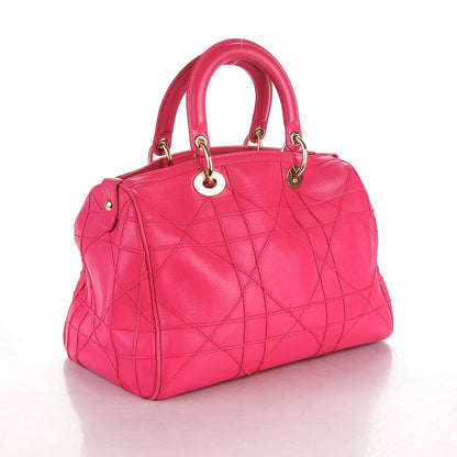 Christian Dior Lambskin Cannage Granville Polochon Fuchsia 3 of 12