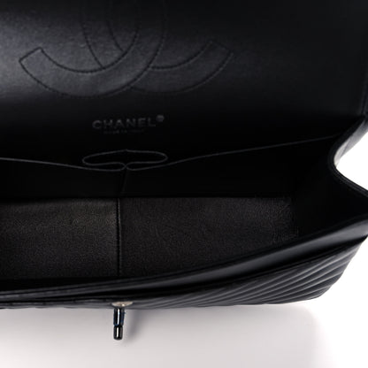Chanel Lambskin Chevron Quilted Jumbo Double Flap So Black 5 of 14