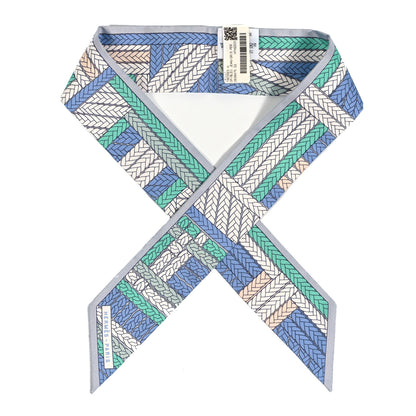 Hermes Silk Tresses H Twilly Bleu Jean Gris Perle 1 of 4