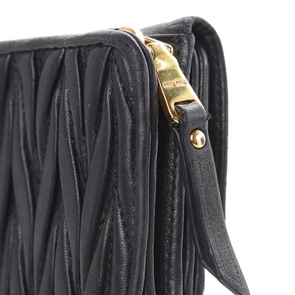 Miu Miu Nappa Matelasse Tri-Fold Flap Wallet Black 9 of 21