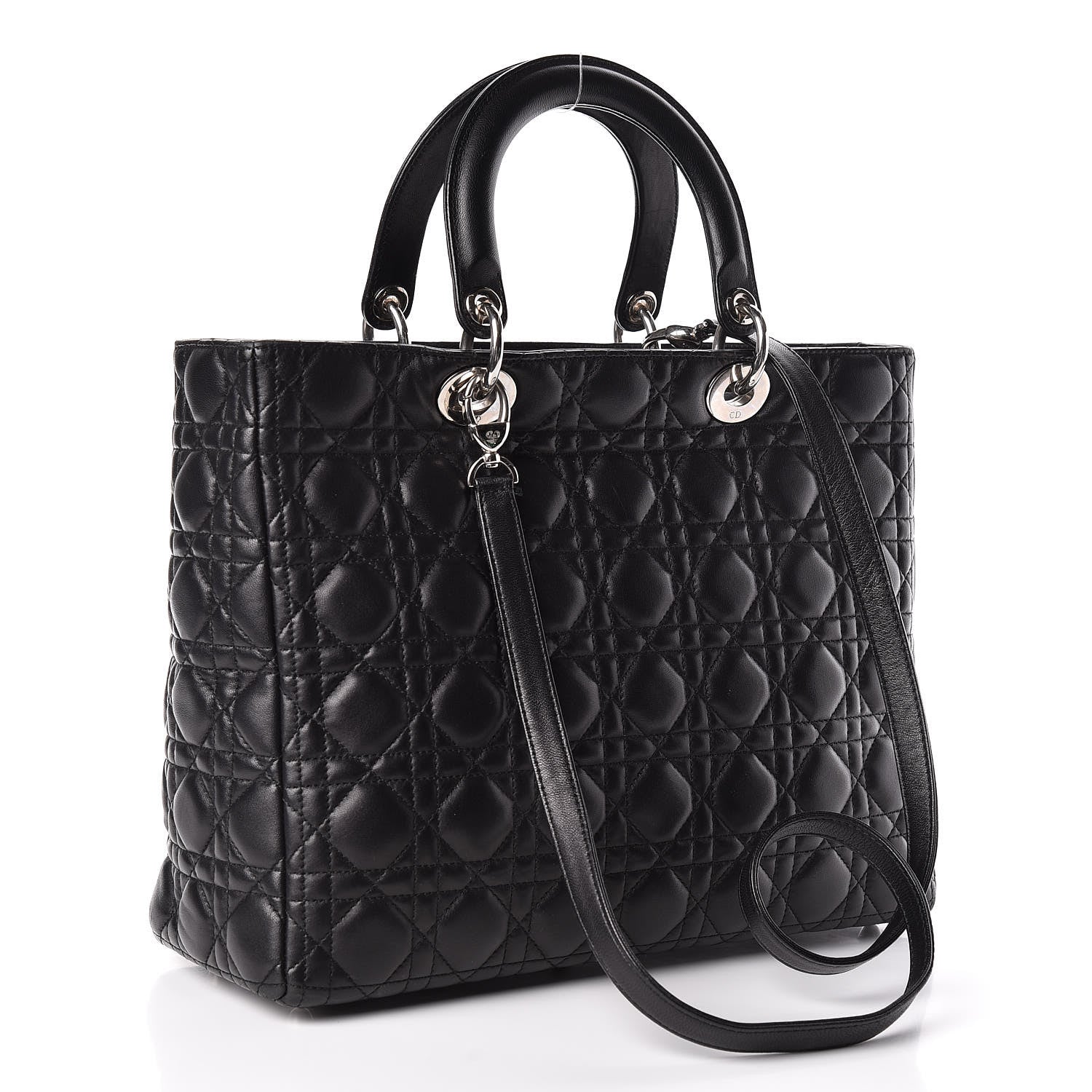 Christian Dior Lambskin Cannage Large Lady Dior Black 3 of 11
