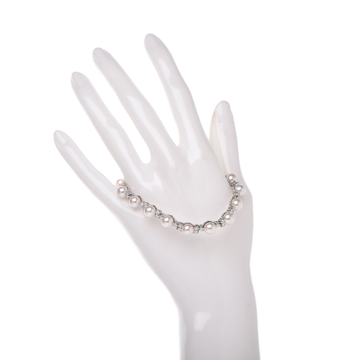 Platinum Diamond Akoya Pearl 6.5-7mm Aria Bracelet