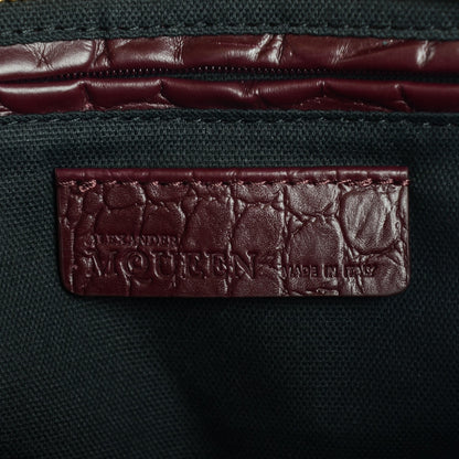 Alexander McQueen Cocco Soft Calfskin Small Skull Padlock Zip Around Tote Bordeaux 7 of 8