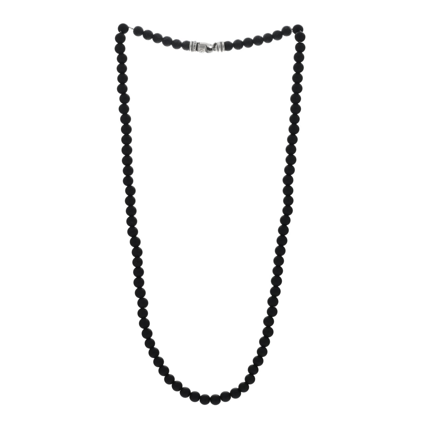 Sterling Silver Black Onyx 6mm Spiritual Beads Necklace