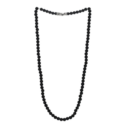 David Yurman Sterling Silver Black Onyx 6mm Spiritual Beads Necklace 2 of 4