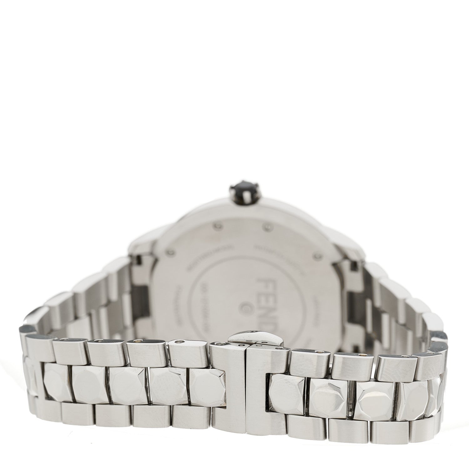Fendi Stainless Steel Mother of Pearl Topaz Spinel 38mm Ishine Rotating Gem Two Tone Quartz Watch Black 3 of 4