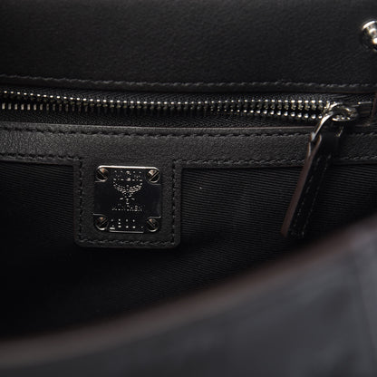 MCM Calfskin Essential Monogram Small Backpack Black 5 of 9